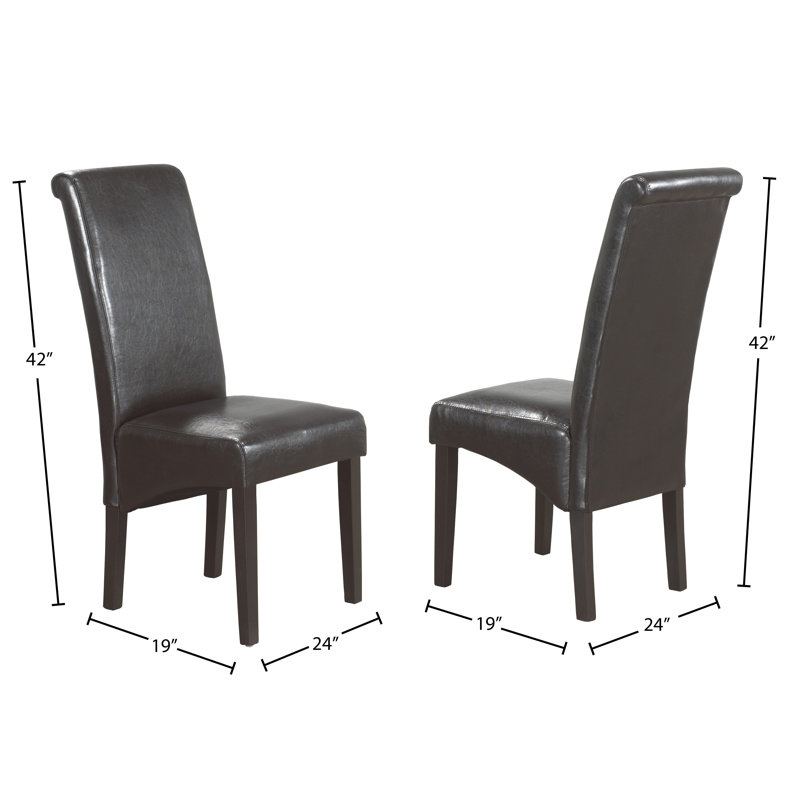 Chaise parsons rembourrée en bois massif