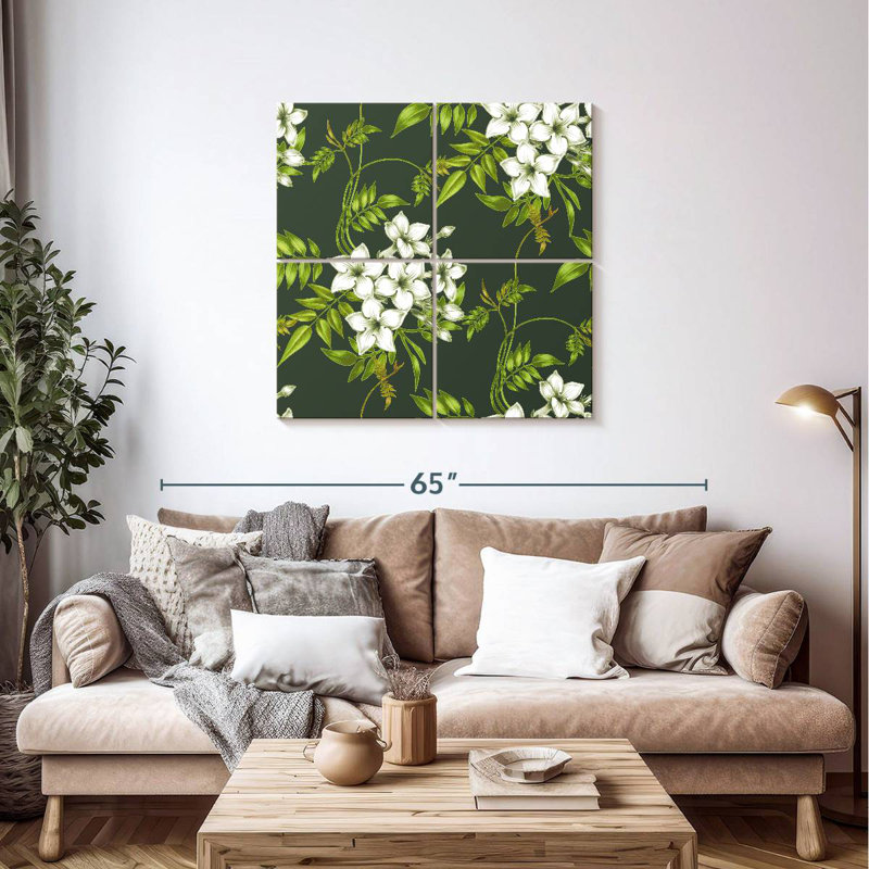 Harnek, jasmin, vignes et fleurs, H 38 po x l 38 po
