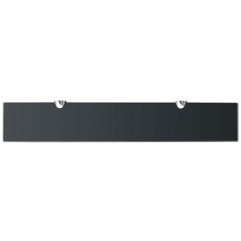 Glass Floating Shelf, Black, 0.8cm H x 70cm W x 20cm D