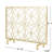 Iron Fireplace Protector, Overlapping Circle Pattern, Single, Gold Stylish Screen, Geometric Overlap, Single Panel, Golden Hue
