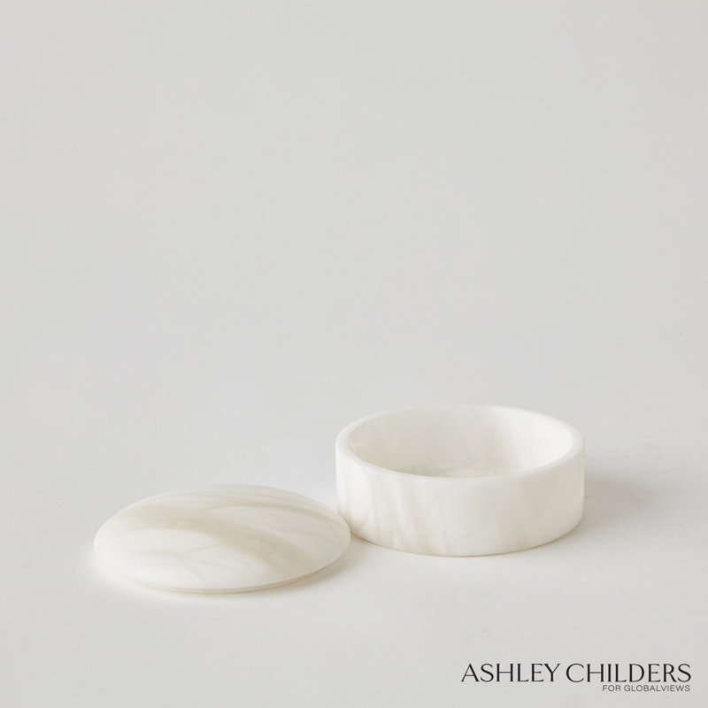Gala Alabaster Canister-Short, White