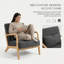Chaise d'appoint rembourrée de style Mid-Century avec structure en bois massif robuste, fauteuil rembourré confortable avec coussin de soutien de taille amovible