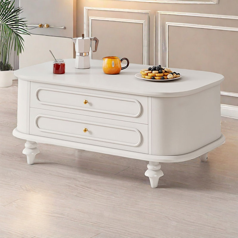 Table basse rétro, Crème, crème