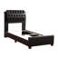 Élégant lit simple contemporain brun foncé