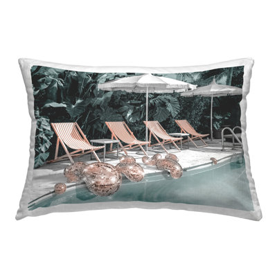 Disco Pool Scene Decorative Printed Throw Pillow by Ziwei Li