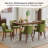 Upholstered Dining Chairs Set of 2, Modern Linen Kitchen Chairs with Cushioned Seat and Wood Legs-1420862436