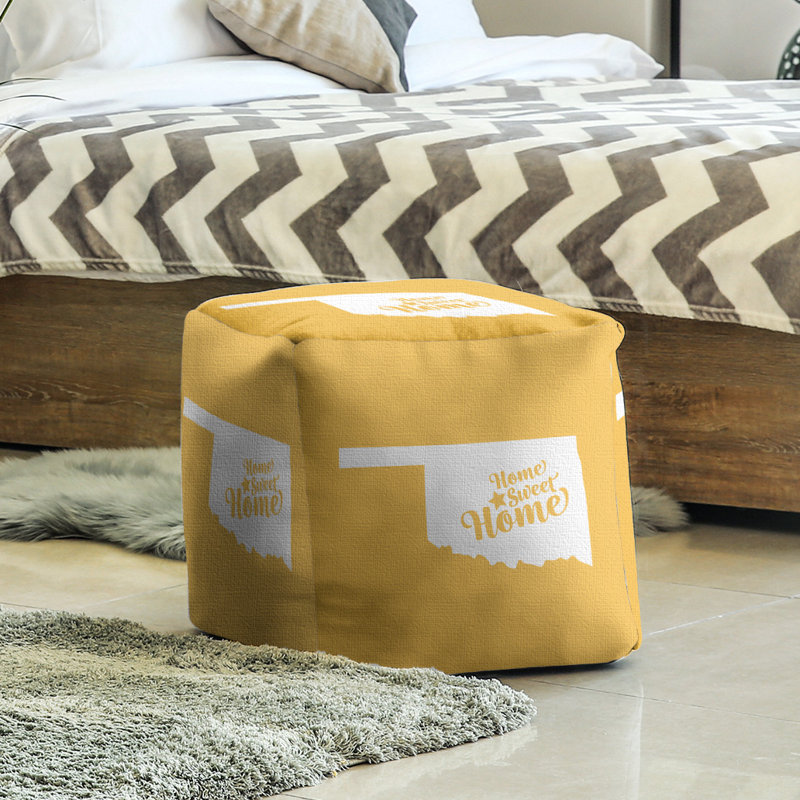 Repose-pieds cubique pour villes oklahoma home, Jaune