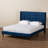 Meiya Gothard Modern And Contemporary Grey Velvet Fabric Upholstered And Dark Brown Finished Wood Queen Size Platform Bed-827027558-827027559