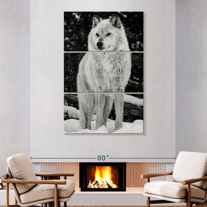 Brampt Wolf Amber Eyes, 74'' H x 48'' W