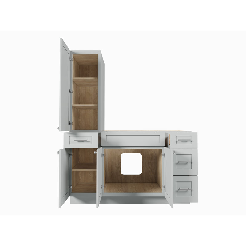 Meuble-lavabo simple 63 po Disar, Gris