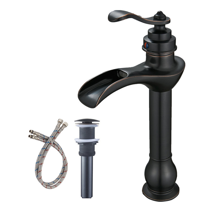 Harmony Fusion Waterfall Single Hole Single-Handle Vessel Bathroom Faucet Bathroom Faucet with Drain Assembly