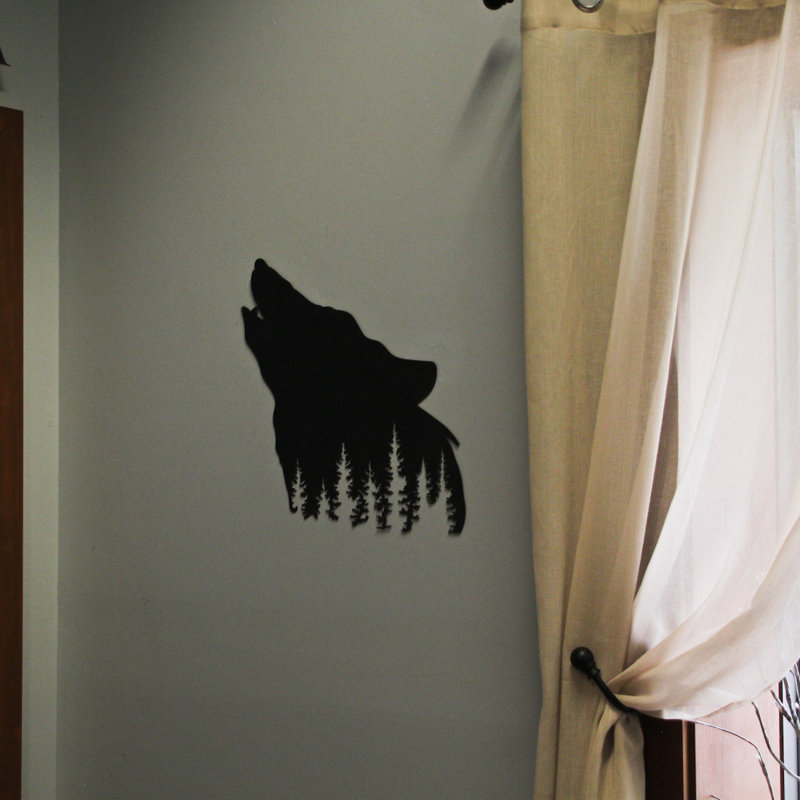 Décoration murale loup noir
