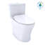 Toilette allongée monobloc TOTO® Aquia® IV à double chasse double 1,28 et 0,9 GPF, WASHLET® + prêt avec CEFIONTECT®, blanc coton