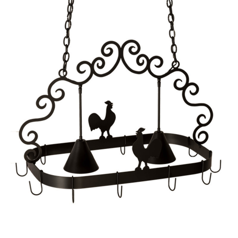 Poulet Metal Handcrafted Oval Hanging Pot Rack