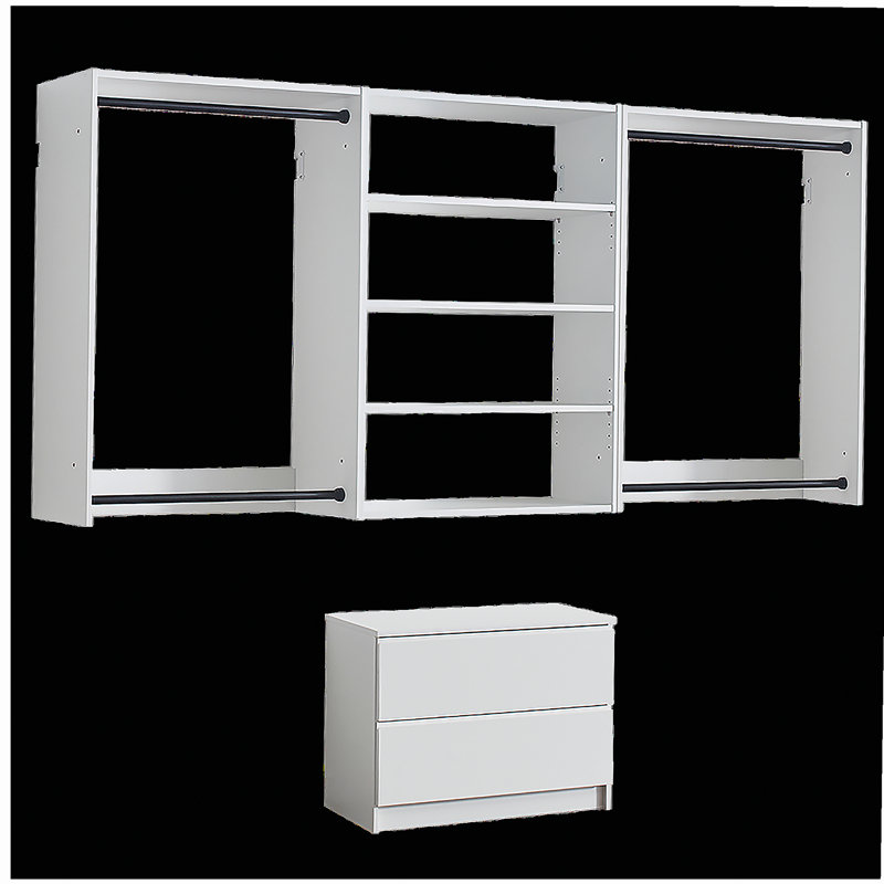 Devi White Wall Mounted Wood Closet System