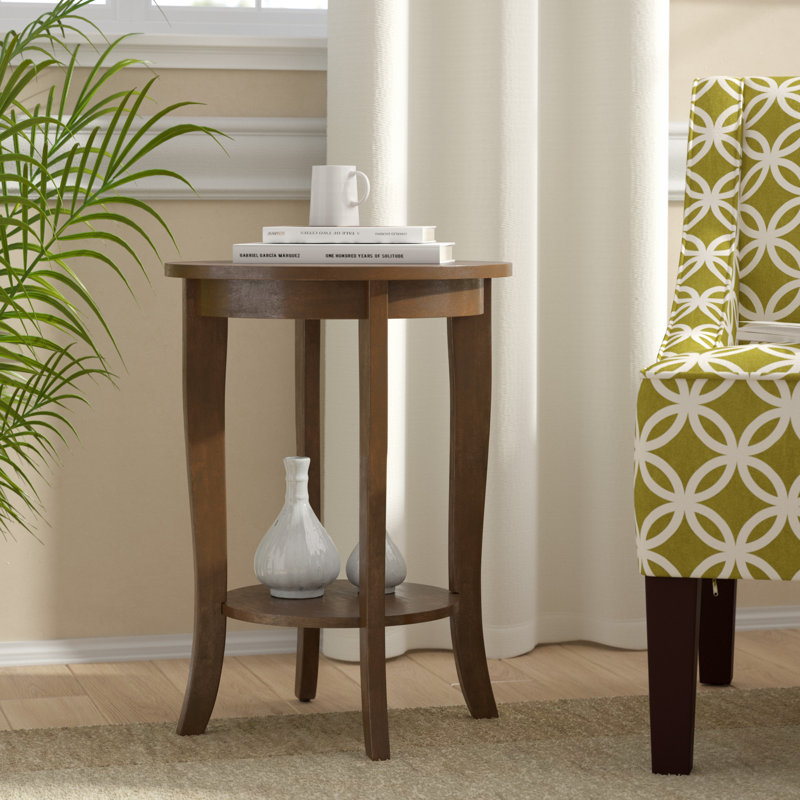 Carbin Round End Table, Espresso
