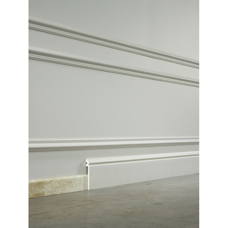 Polystyrene 0.87'' Thick x 78'' Wide x 5.375" Length Wall Base in Primed White