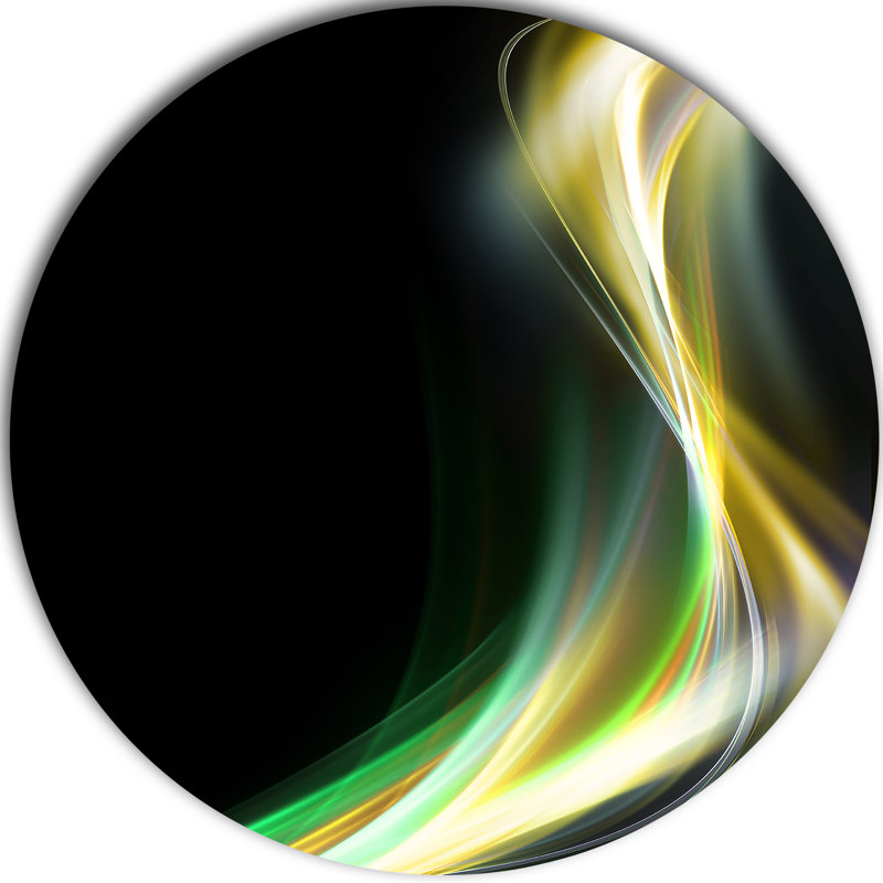 « green yellow light art », impression sur métal, H 23 po x l 23 po x P 1 po