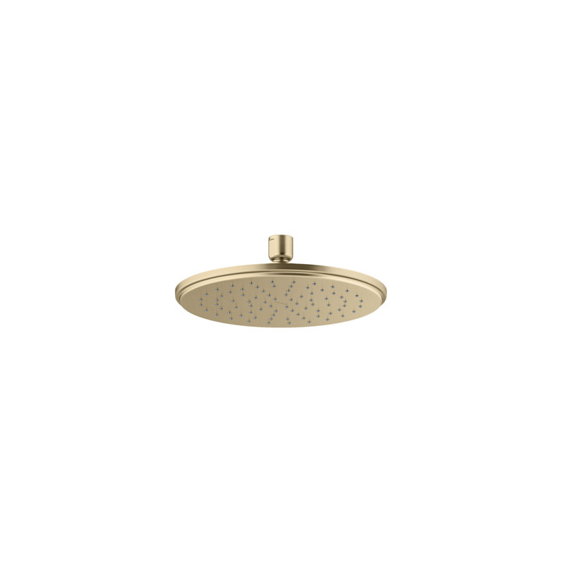 Foundations Air-Induction Small Contemporary Rain Showerhead, Brushed French Gold, 1.75 GPM