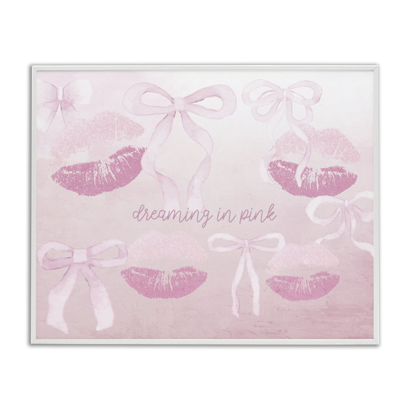 Rêvant en rose, estampe numérique, design par Kim Allen, H 11 po x l 14 po, Estampe numérique encadrée blanc bord de mer