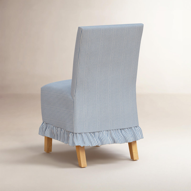 Chaise de salle à manger avec housse à volants Davarrio, Blue Floral 2
