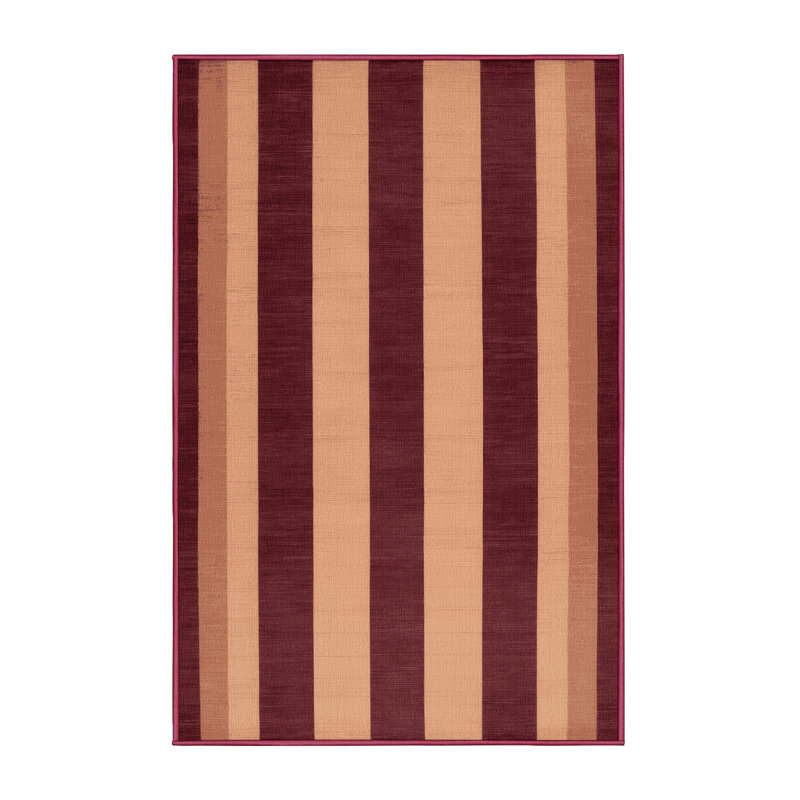 Tapis rouge à carreaux lavable à la machine, Rectangle 6 pi x 9 pi