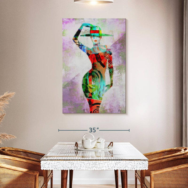 Femme de la Navette dans l'abstrait, H 48 po x l 32 po