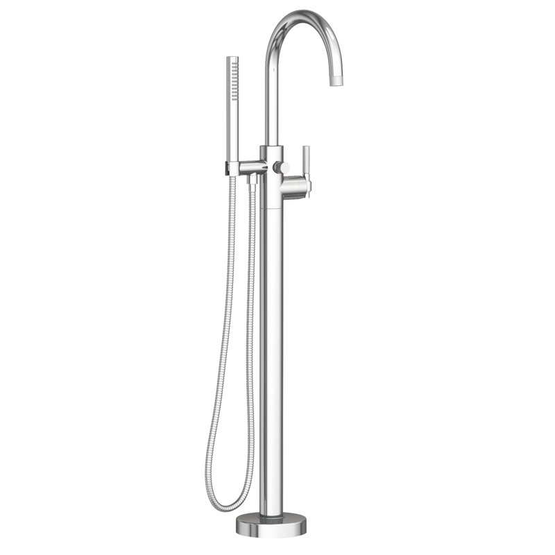 Exposed Tub And Hand Shower Set - Free Standing, Polished Chrome