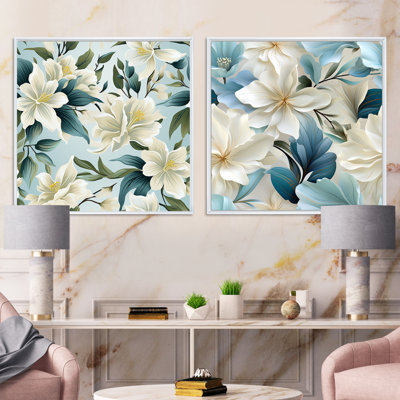 Copen - Ensemble de 2 collages floraux carrés