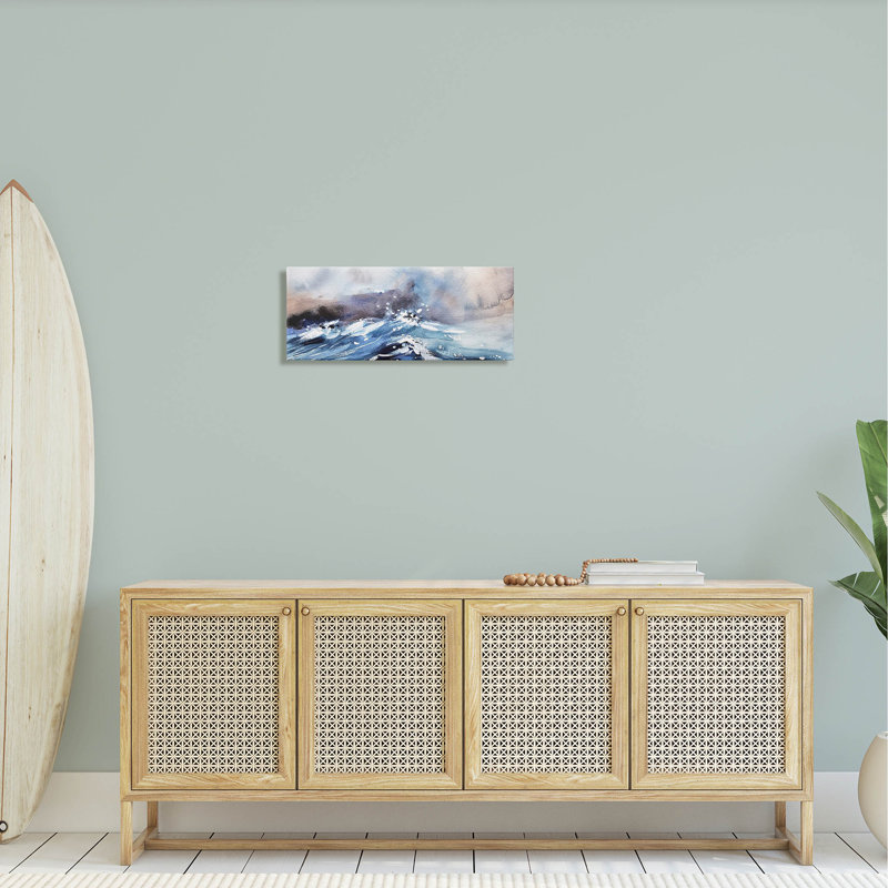 «Marine Waves Ocean Weather» par Lil 'Rue, H 10 po x l 24 po x P 1,5 po
