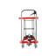 Chariot de table à levage hydraulique, capacité de charge de 500 lb, hauteur de levage de 28,5 pouces, table de levage à ciseaux simple avec patins antidérapants et 4 roues, pour la manutention et le transport, rouge