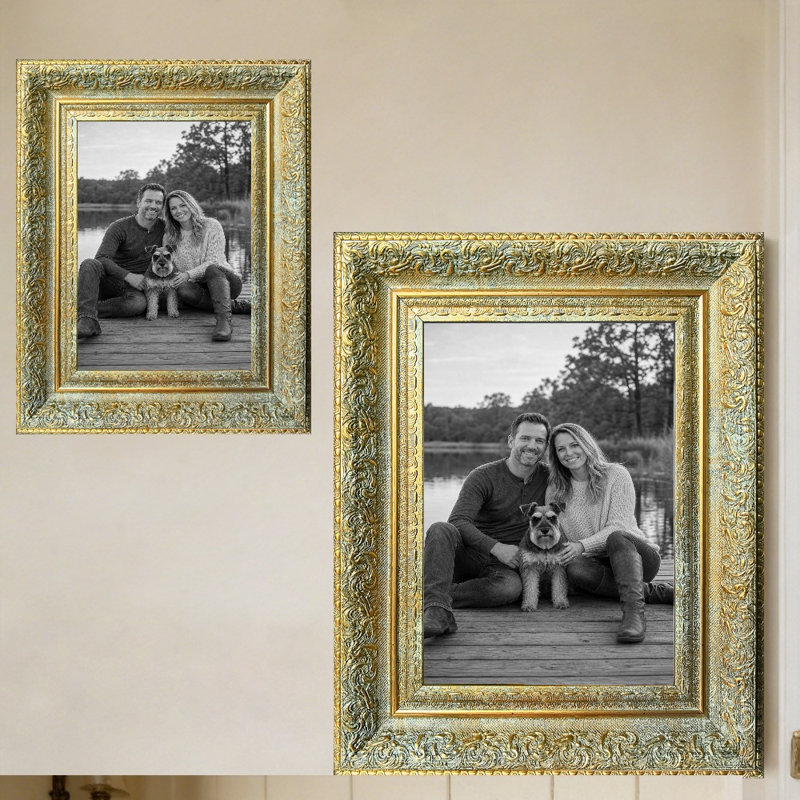 Cadre photo élégant 3 pièces 8 "x 10" doré antique pour mémoire de voyage, Antique Gold, 3, 8" W x 10" H