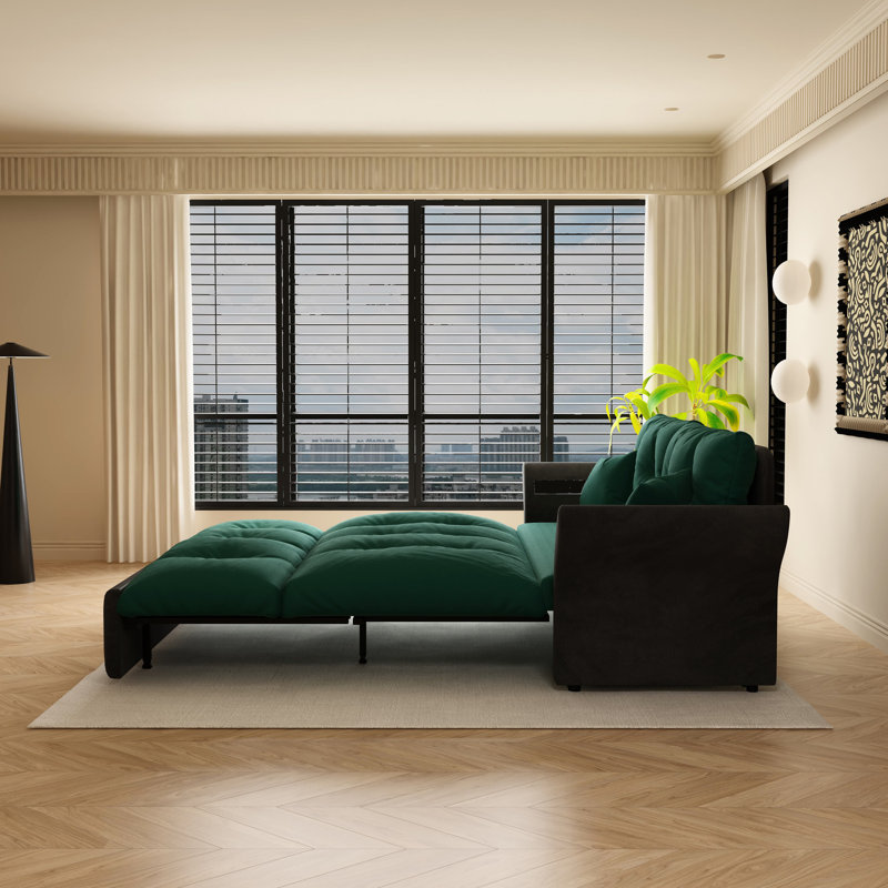 Lit en velours convertible 3 en 1, 74,8 po, assise et sommeil confortables, structure stable, grand support rapide de 74,8 po, fonctionnement facile à assembler