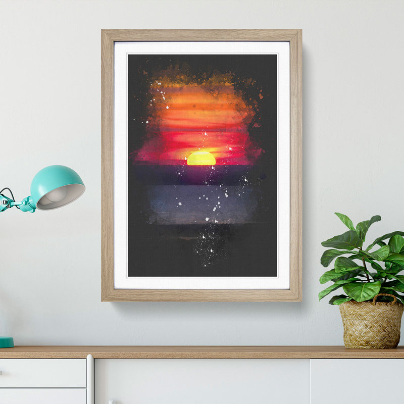 Sunset in Florida - Framed Print, 63cm H x 45cm W x 2cm D, Oak Framed
