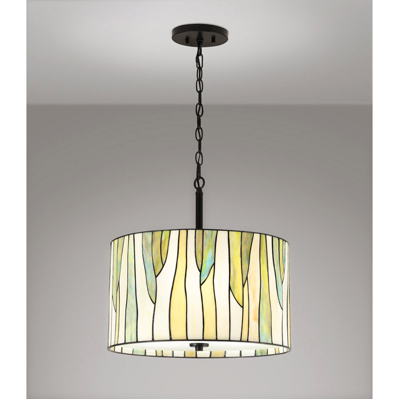 Mccant 3-Light Drum Chandelier, Green