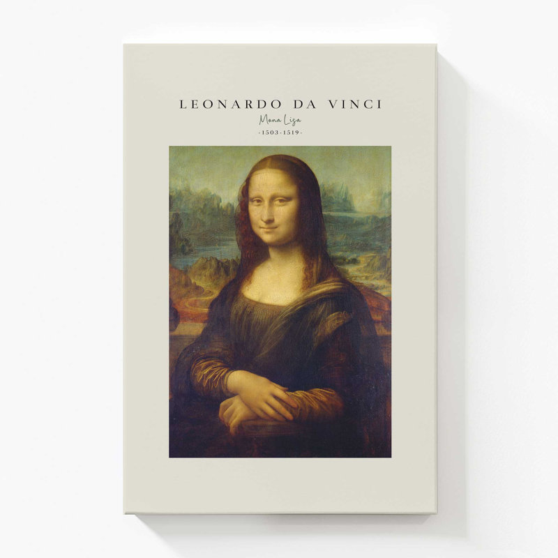 La Joconde de Léonard de Vinci v2, Toile tendue, H 54 po x l 36 po x P 1,25 po