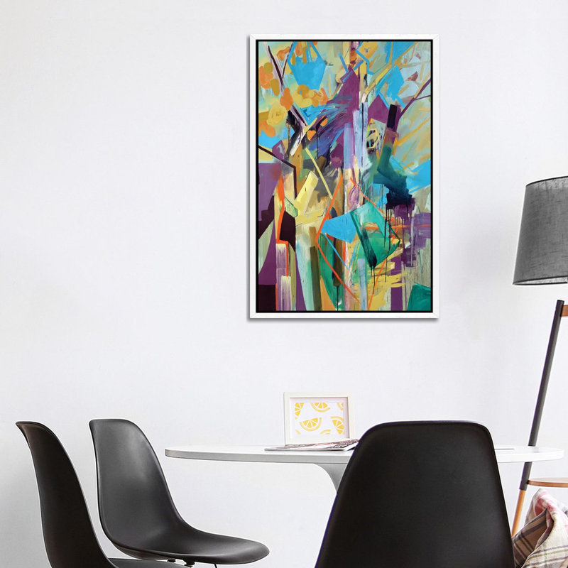Magical Forest Rectangle 1 Piece Painting on Canvas, 101.6 cm H x 66.04 cm W, White Framed