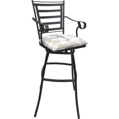 Tabouret de comptoir extérieur d'extérieur 26 po avec accoudoirs