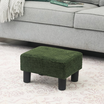 Petit repose-pieds en flanelle avec repose-pieds, repose-pieds rectangulaire moderne avec pieds en plastique antidérapants pour le salon, le canapé et l'entrée