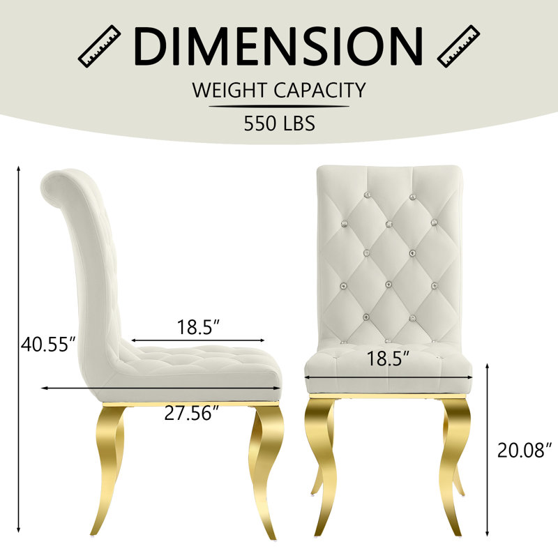 20.08'' H Tufted Velvet Upholstered Side Chair