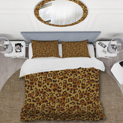 Brown Leopard Pattern I Polyester Animal Print Duvet Cover