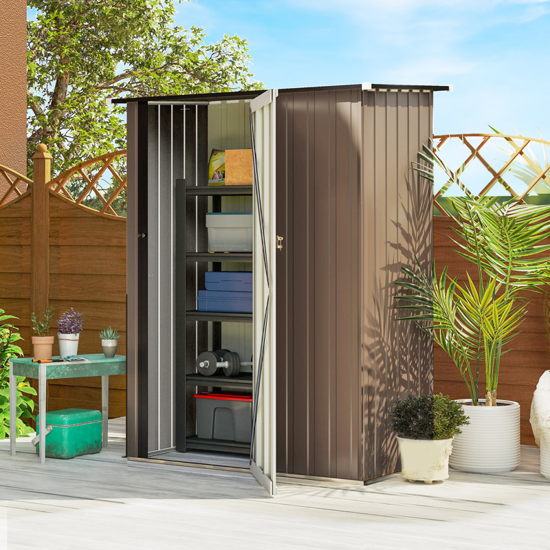 Ayad 2.7 ft. W x 4.6 ft. D Metal Pent Tool Shed
