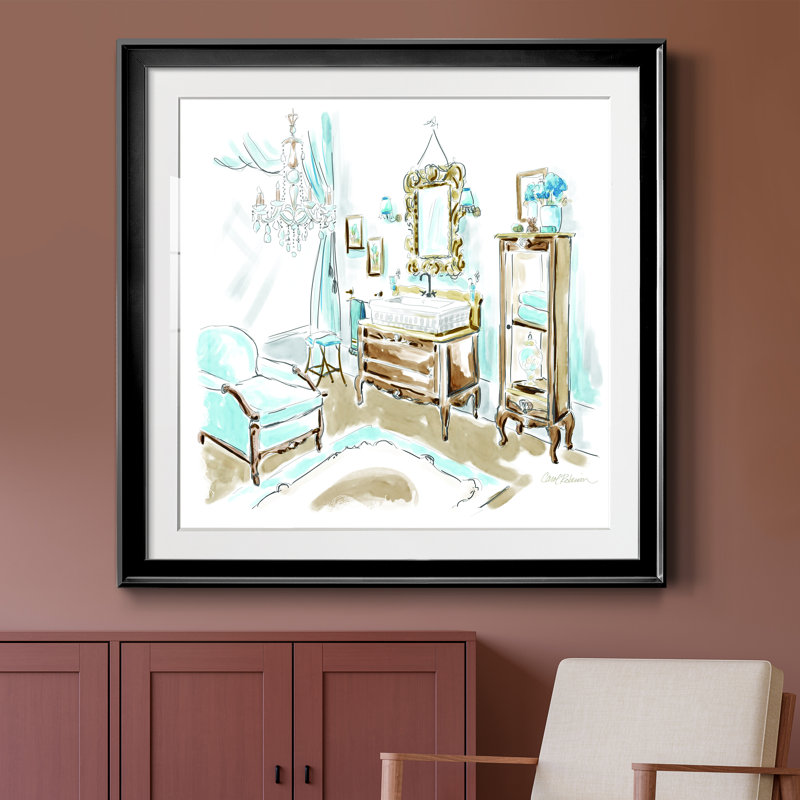 Blue Opulence I - cadre photo, H 26,5 po x l 26,5 po x P 1,5 po, Papier encadré noir