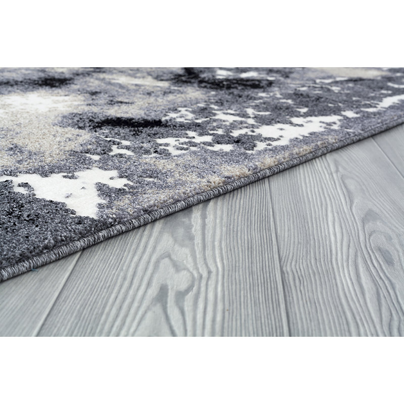 Tapis abstrait gris / beige Towne, Rectangle 2 pi 1 po x 3 pi 3 po
