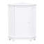 Élégante armoire de salle de bain blanche - coin triangulaire, tablettes réglables, grande capacité pour les articles de toilette et les serviettes-846538581