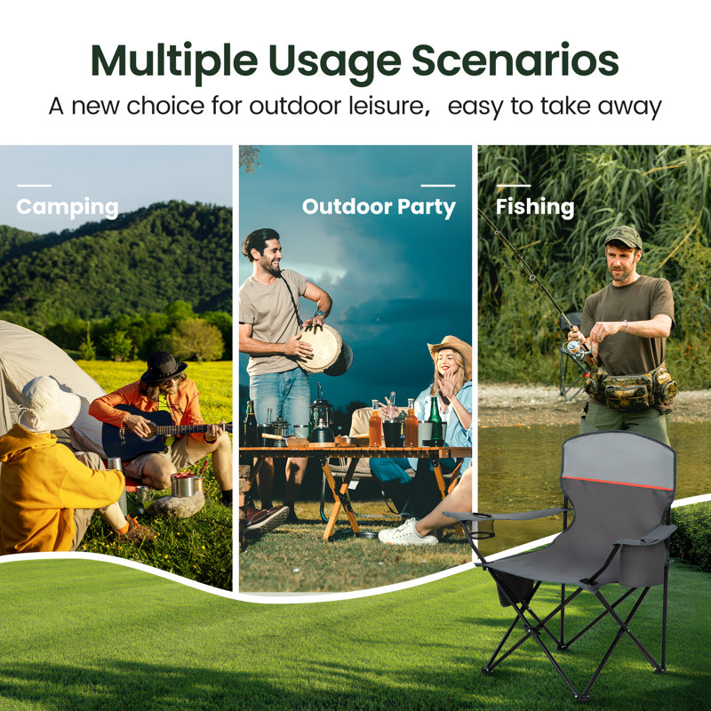 Folding Camping Chair, Grey