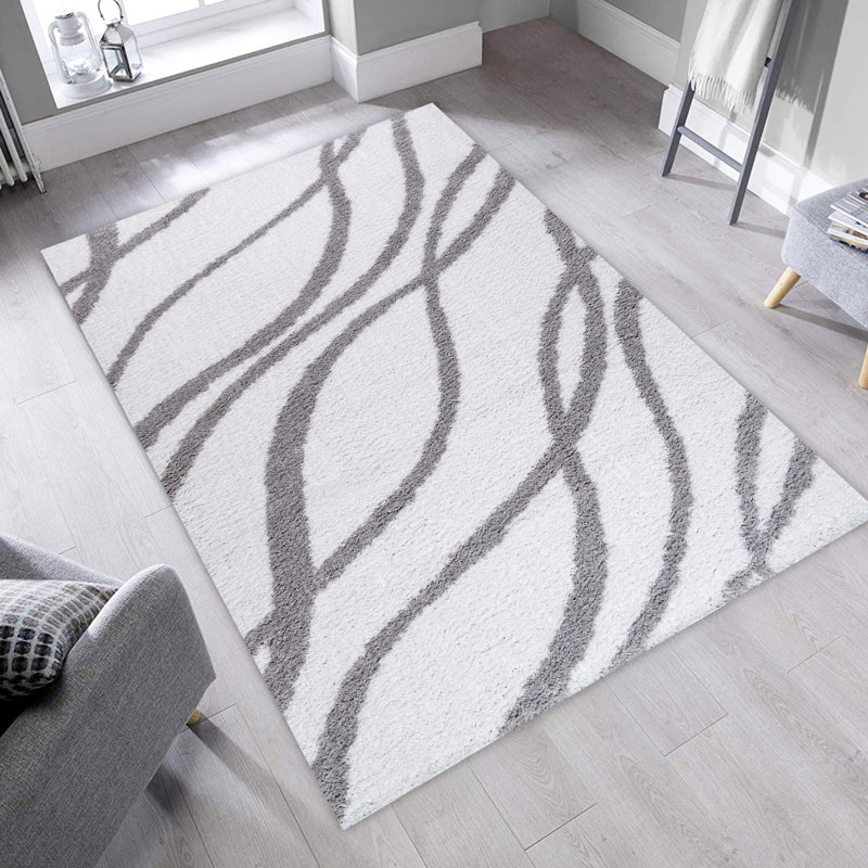 Tapis abstrait en polyester tissé à la machine Atascadero, Rectangle 1 pi 8 po x 2 pi 7 po