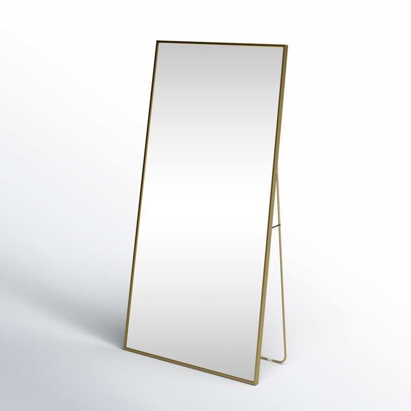 Sabine Metal Rectangle Floor Mirror, 60" x 30", Brass