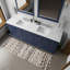 Ensemble de meuble-lavabo double, plateau en marbre de Carrare et robinet (sans évier)-1570895536