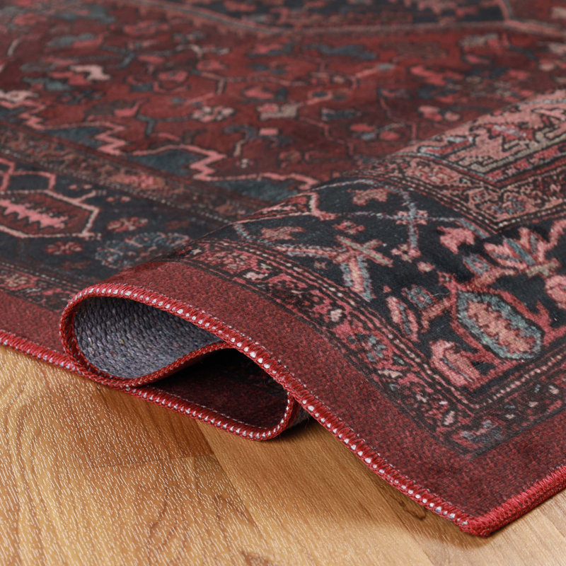 Tapis d'intérieur lavable à la machine Abhisek, Rectangle 6 pi x 9 pi